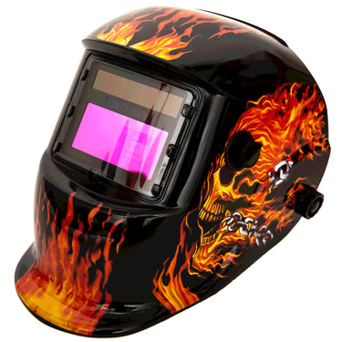 Welding Helmet Auto Darkening : BESTCLUB Solar Powered Hood with Adjustable Shade Range 4/9-13 for Mig Tig Arc Welder Mask (Fire)